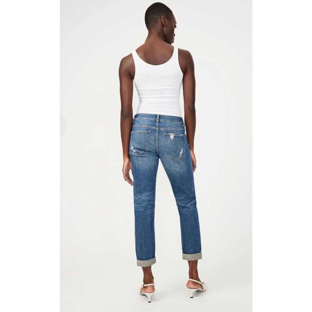 DL1961 DL Vintage Riley Boyfriend Straight Distressed Blue Jeans Adams Size 27 - Picture 2 of 15